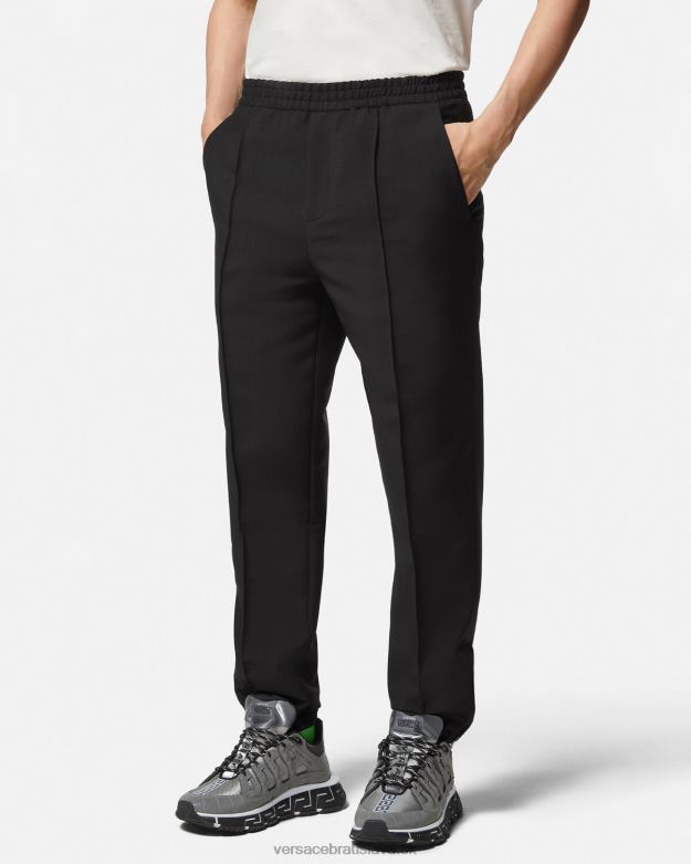oblečenie X8X8P1450 Versace jogger nohavice z mohérovej zmesi čierna muži