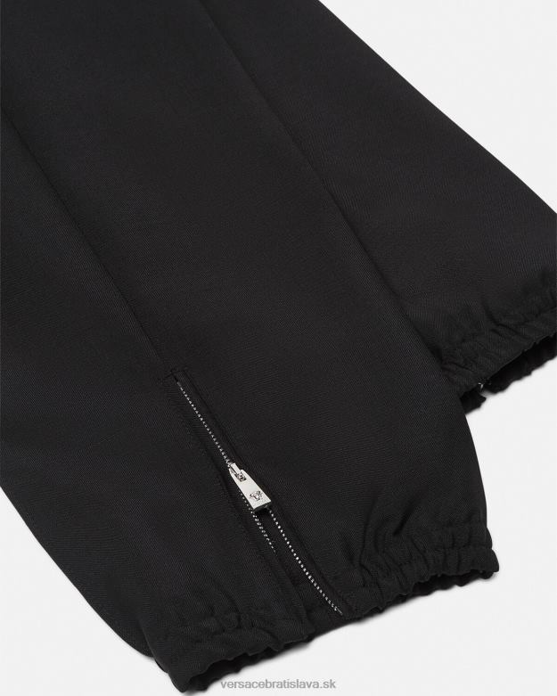oblečenie X8X8P1450 Versace jogger nohavice z mohérovej zmesi čierna muži