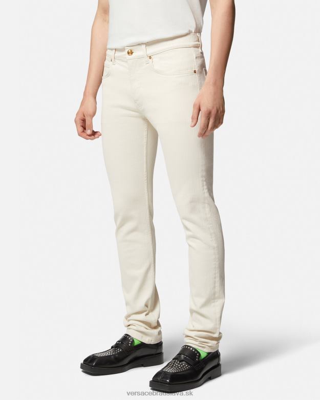 oblečenie X8X8P1451 Versace džínsy medusa slim-fit biely muži