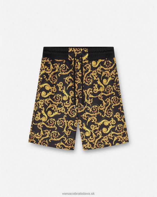 oblečenie X8X8P2382 Versace sketch couture teplákové šortky čierne zlato muži