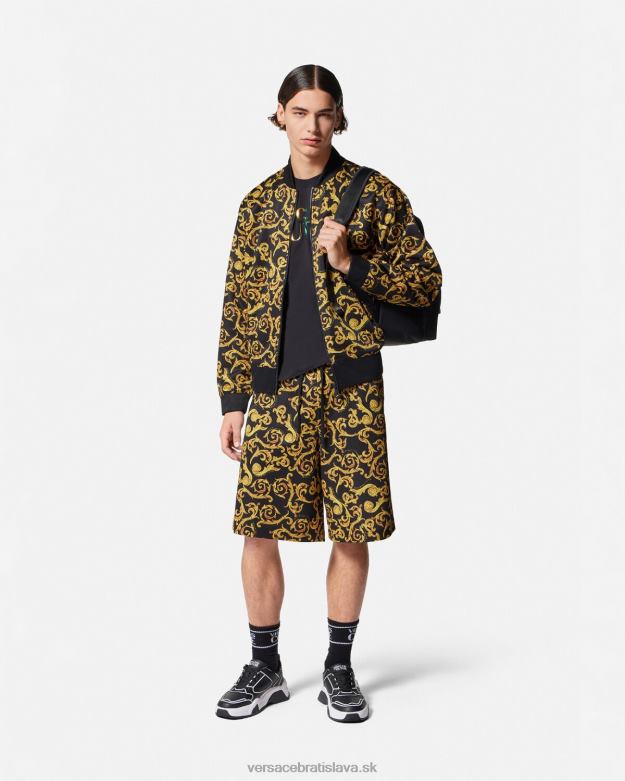 oblečenie X8X8P2382 Versace sketch couture teplákové šortky čierne zlato muži