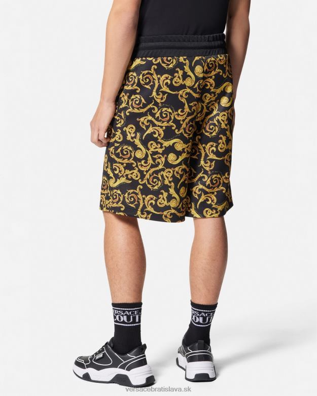 oblečenie X8X8P2382 Versace sketch couture teplákové šortky čierne zlato muži