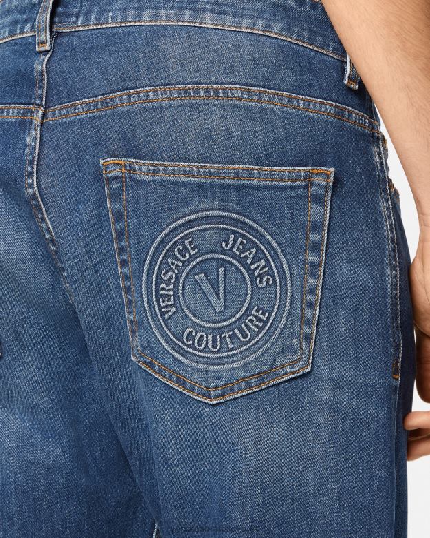 oblečenie X8X8P2383 Versace džínsy so znakom v Modrá muži