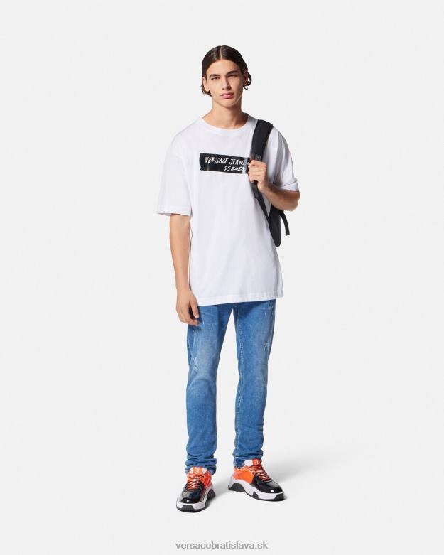 oblečenie X8X8P2419 Versace slim-fit džínsy Modrá muži