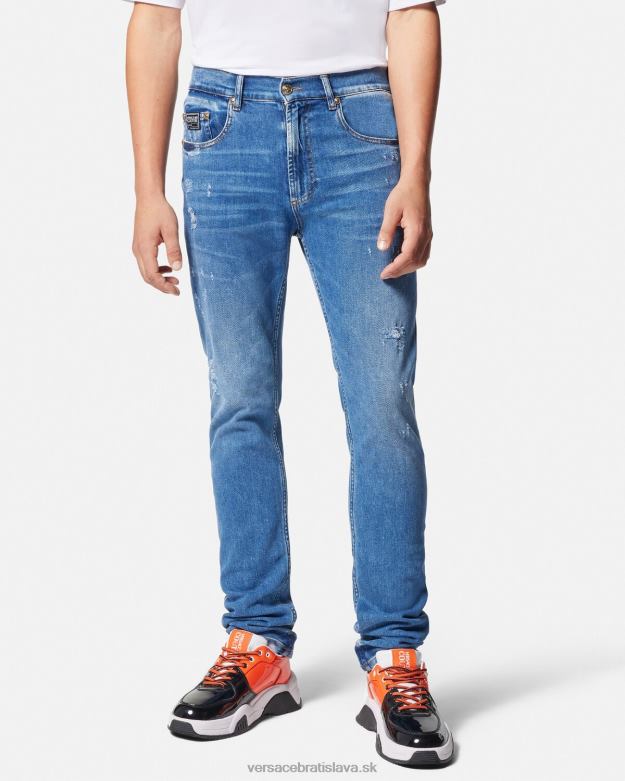 oblečenie X8X8P2419 Versace slim-fit džínsy Modrá muži