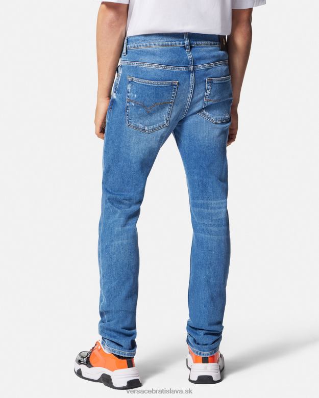 oblečenie X8X8P2419 Versace slim-fit džínsy Modrá muži