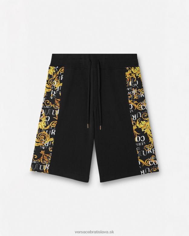oblečenie X8X8P2422 Versace teplákové šortky s logom čierne zlato muži