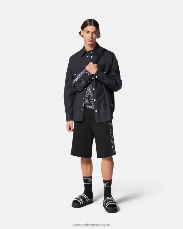 oblečenie X8X8P2423 Versace teplákové šortky s logom čierna muži