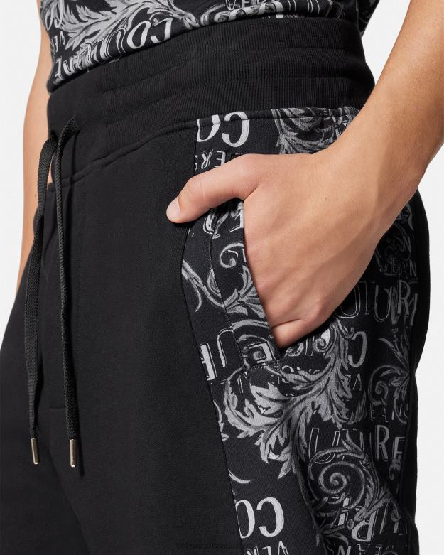 oblečenie X8X8P2423 Versace teplákové šortky s logom čierna muži