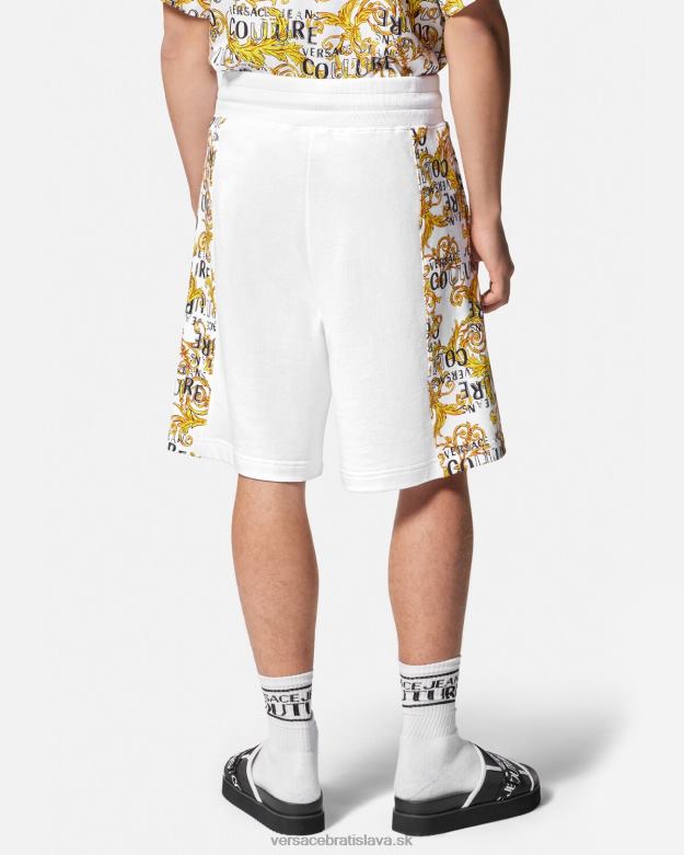 oblečenie X8X8P2424 Versace teplákové šortky s logom zlatá a biela muži