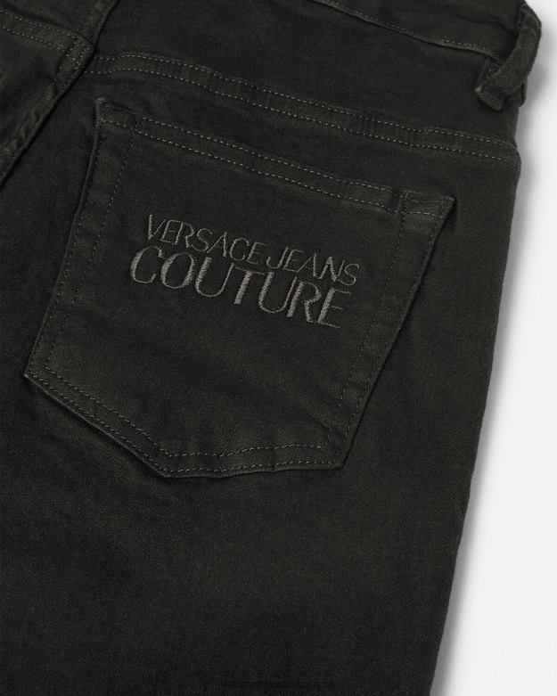 oblečenie X8X8P2439 Versace džínsy s logom čierna muži