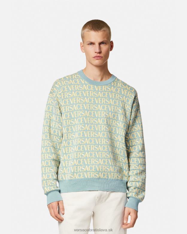 oblečenie X8X8P1325 Versace celoplošný pletený sveter vytlačiť muži