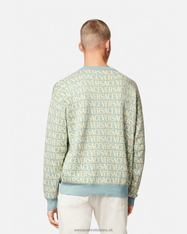 oblečenie X8X8P1325 Versace celoplošný pletený sveter vytlačiť muži