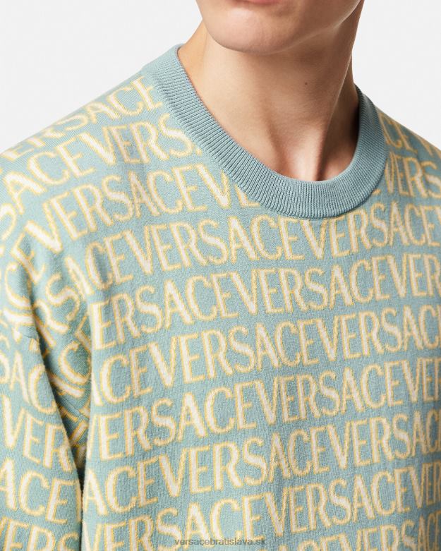 oblečenie X8X8P1325 Versace celoplošný pletený sveter vytlačiť muži
