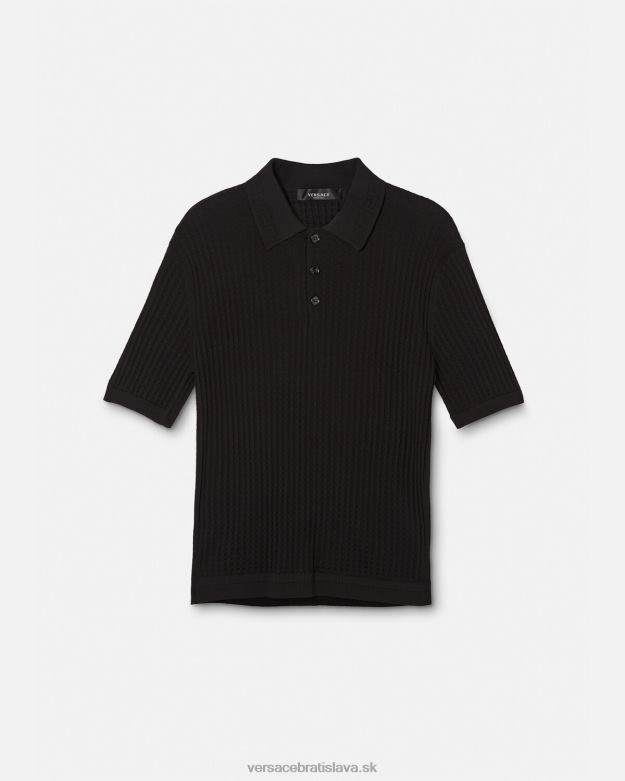 oblečenie X8X8P1337 Versace polokošeľa greca čierna muži