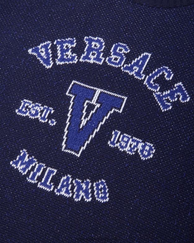 oblečenie X8X8P1349 Versace sveter s logom univerzity Modrá muži