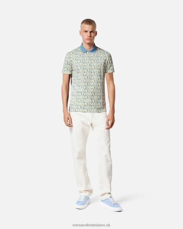 oblečenie X8X8P1355 Versace celoplošné polo s krátkym rukávom vytlačiť muži
