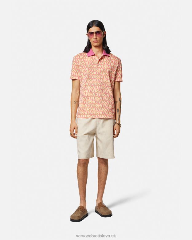oblečenie X8X8P1356 Versace celoplošné polo s krátkym rukávom vytlačiť muži