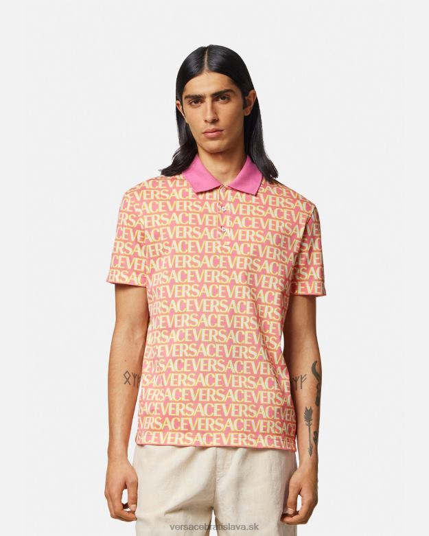 oblečenie X8X8P1356 Versace celoplošné polo s krátkym rukávom vytlačiť muži