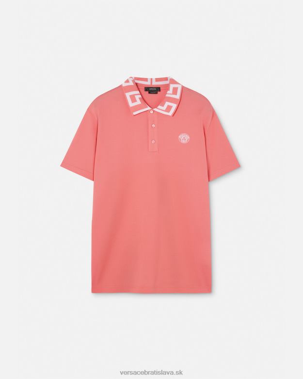 oblečenie X8X8P1357 Versace polokošeľa medusa greca Ružová muži