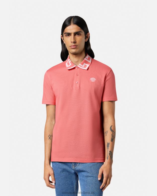 oblečenie X8X8P1357 Versace polokošeľa medusa greca Ružová muži