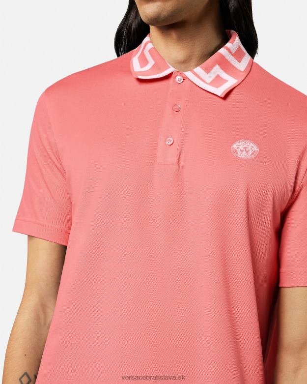 oblečenie X8X8P1357 Versace polokošeľa medusa greca Ružová muži