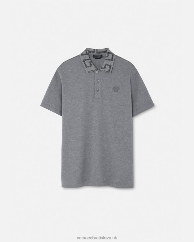 oblečenie X8X8P1358 Versace greca polokošeľa s krátkym rukávom sivá muži