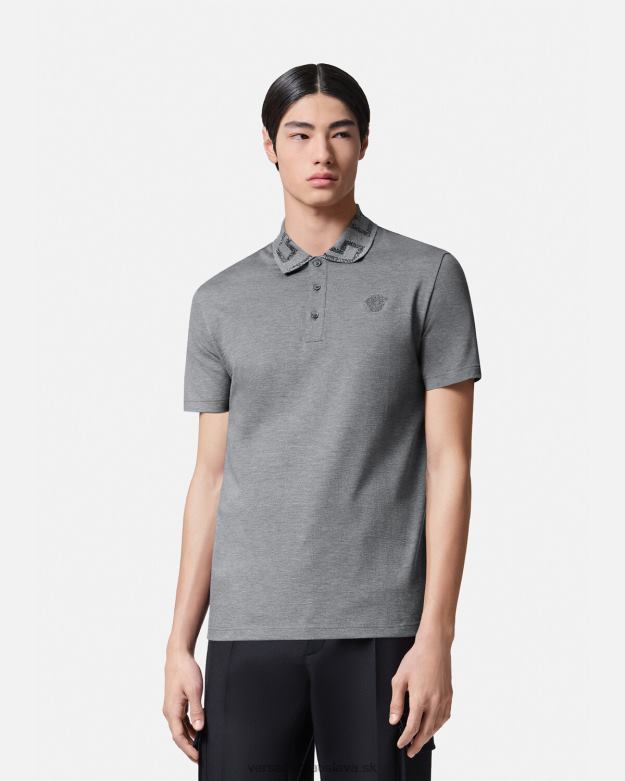 oblečenie X8X8P1358 Versace greca polokošeľa s krátkym rukávom sivá muži