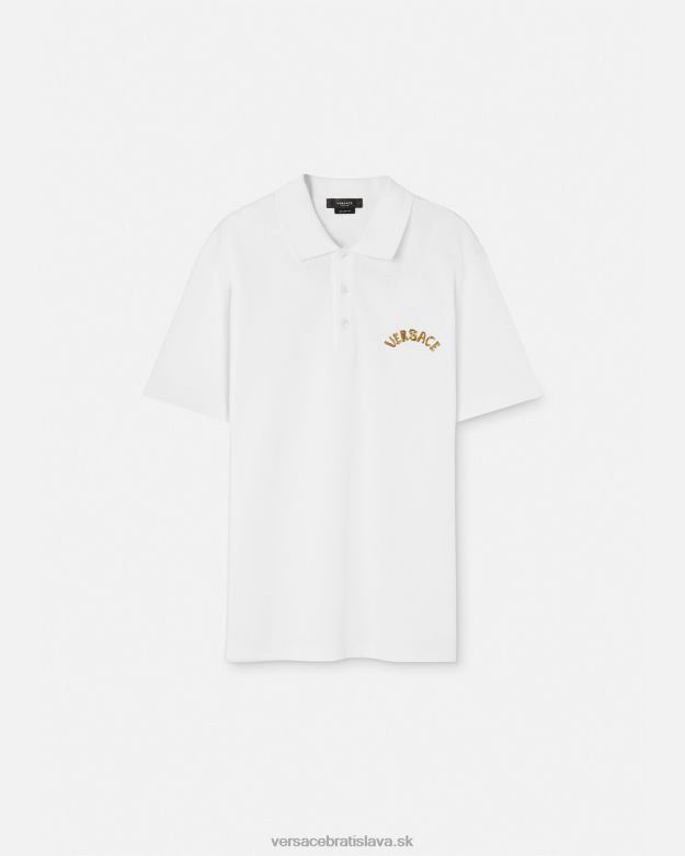 oblečenie X8X8P1361 Versace polokošeľa s barokovým logom mušle biely muži