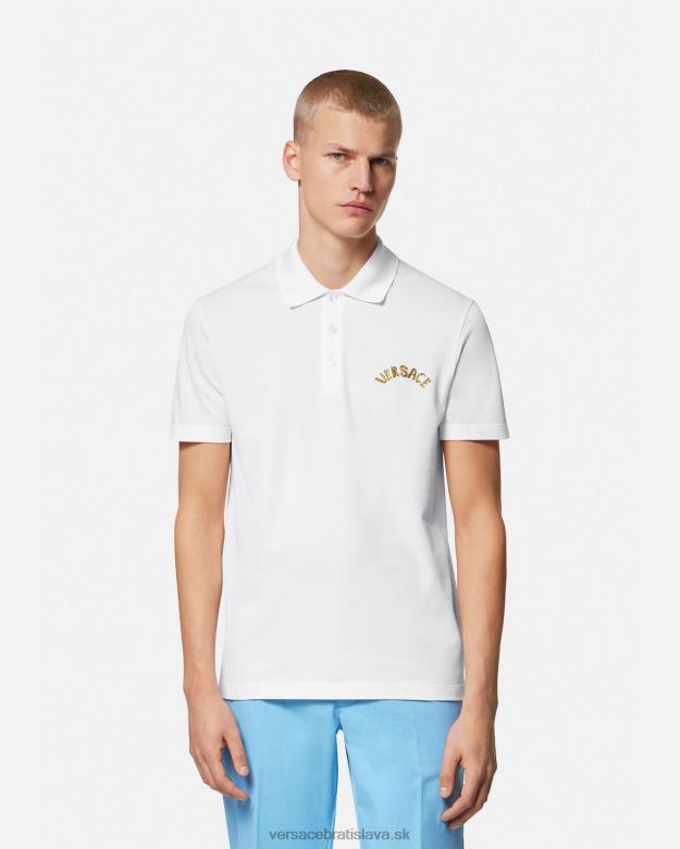 oblečenie X8X8P1361 Versace polokošeľa s barokovým logom mušle biely muži