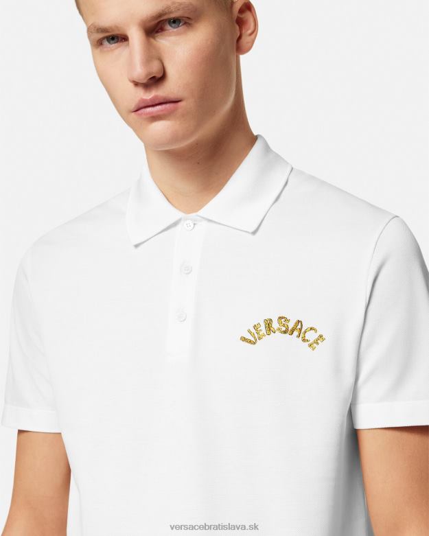 oblečenie X8X8P1361 Versace polokošeľa s barokovým logom mušle biely muži