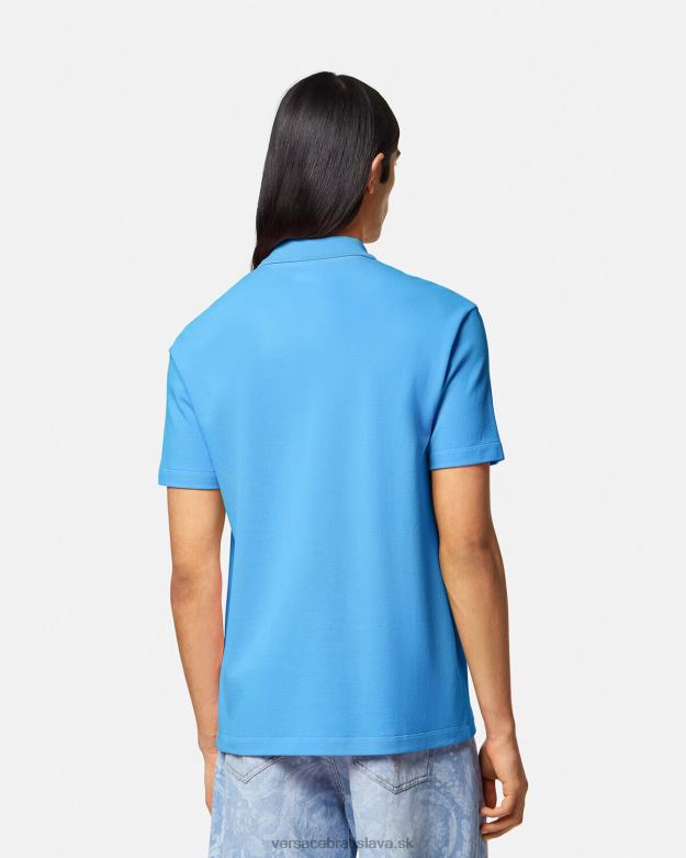 oblečenie X8X8P1362 Versace polokošeľa s barokovým logom mušle svetlo modrá muži
