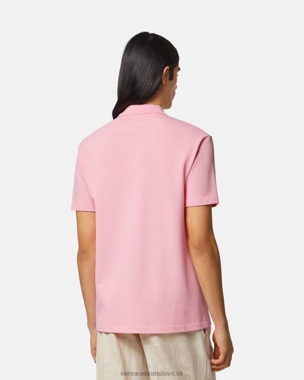 oblečenie X8X8P1365 Versace polokošeľa s barokovým logom mušle Ružová muži