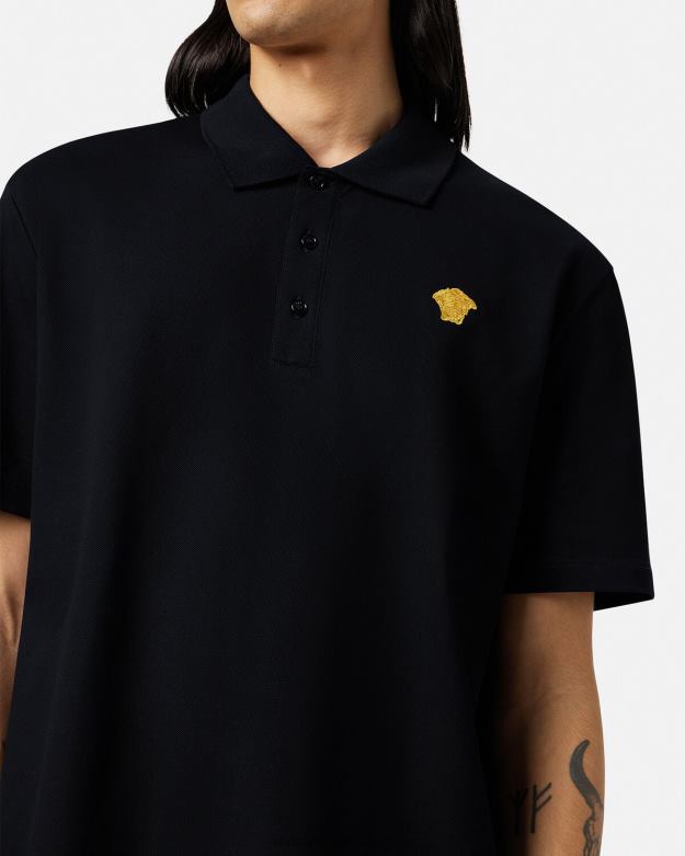 oblečenie X8X8P1373 Versace medúza polokošeľa s krátkym rukávom čierna muži