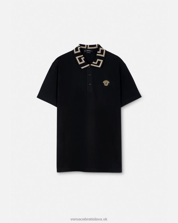 oblečenie X8X8P1375 Versace greca polokošeľa s krátkym rukávom čierna muži