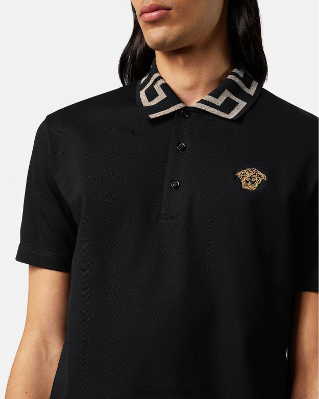 oblečenie X8X8P1375 Versace greca polokošeľa s krátkym rukávom čierna muži