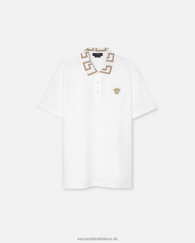 oblečenie X8X8P1376 Versace greca polokošeľa s krátkym rukávom biely muži