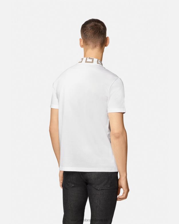 oblečenie X8X8P1376 Versace greca polokošeľa s krátkym rukávom biely muži