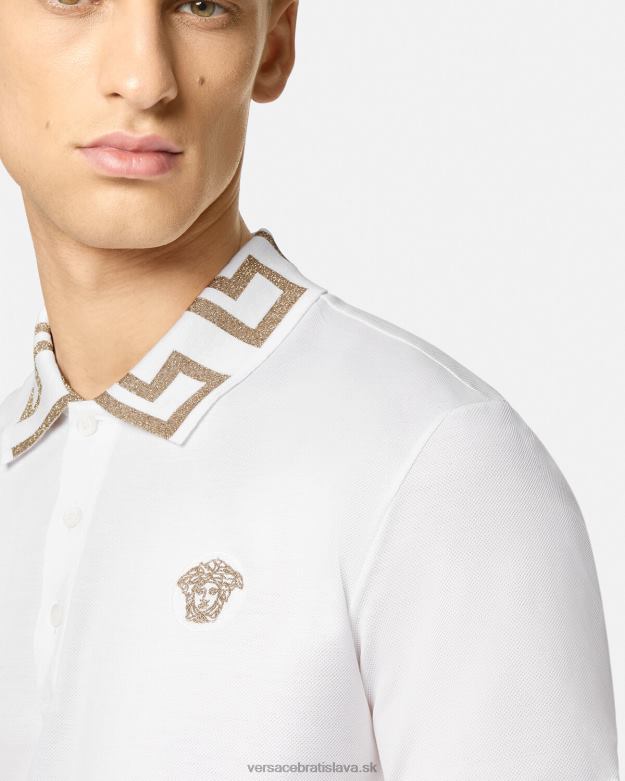 oblečenie X8X8P1376 Versace greca polokošeľa s krátkym rukávom biely muži