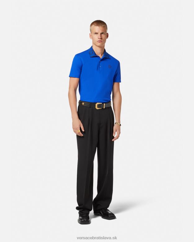 oblečenie X8X8P1386 Versace greca polokošeľa s krátkym rukávom Modrá muži