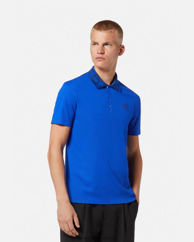 oblečenie X8X8P1386 Versace greca polokošeľa s krátkym rukávom Modrá muži