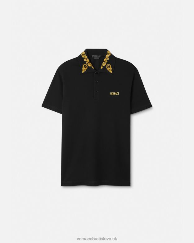 oblečenie X8X8P1389 Versace maschera baroková polokošeľa čierna muži