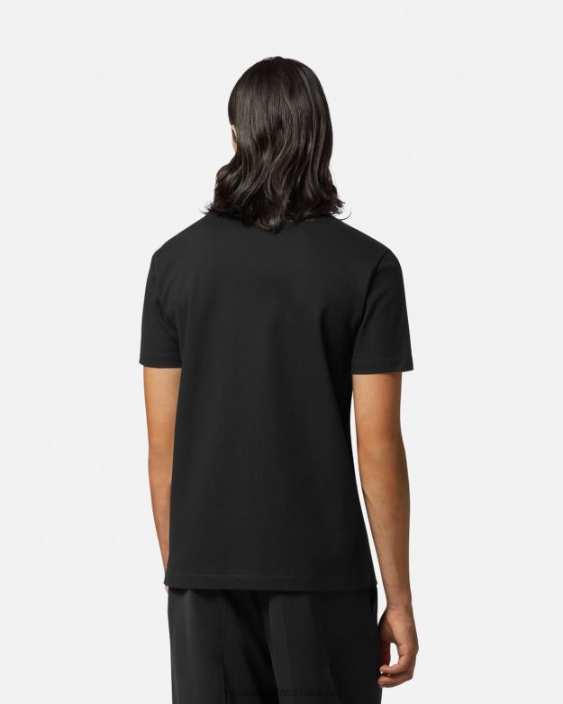 oblečenie X8X8P1389 Versace maschera baroková polokošeľa čierna muži