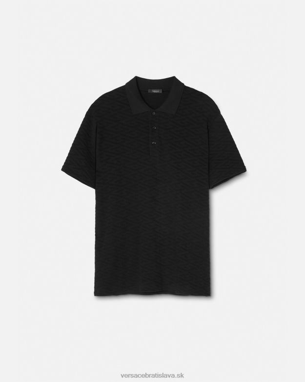 oblečenie X8X8P1394 Versace polokošeľa la greca čierna muži