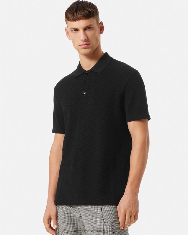 oblečenie X8X8P1394 Versace polokošeľa la greca čierna muži