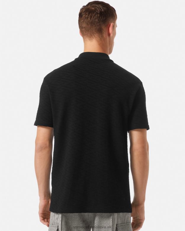oblečenie X8X8P1394 Versace polokošeľa la greca čierna muži