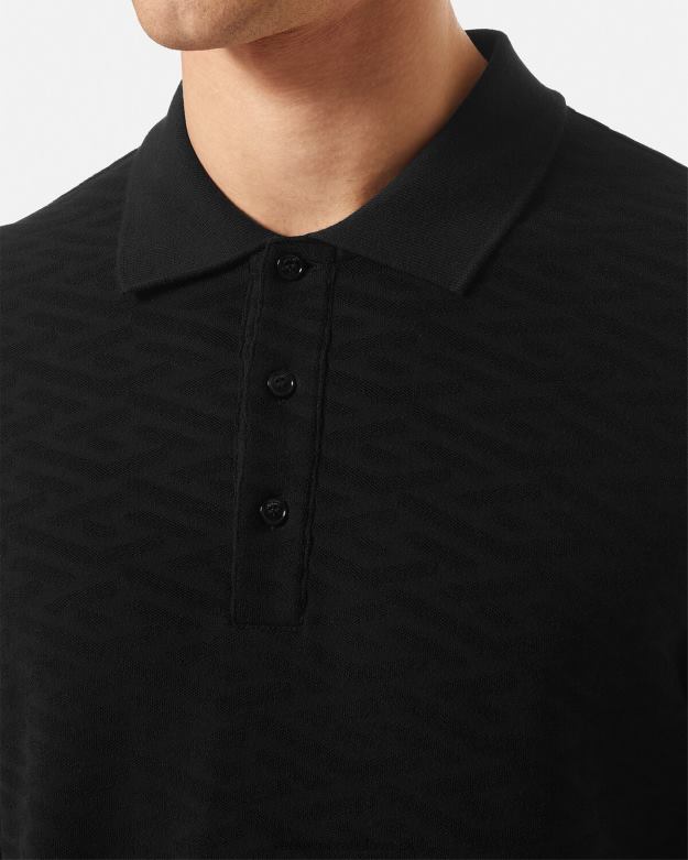 oblečenie X8X8P1394 Versace polokošeľa la greca čierna muži