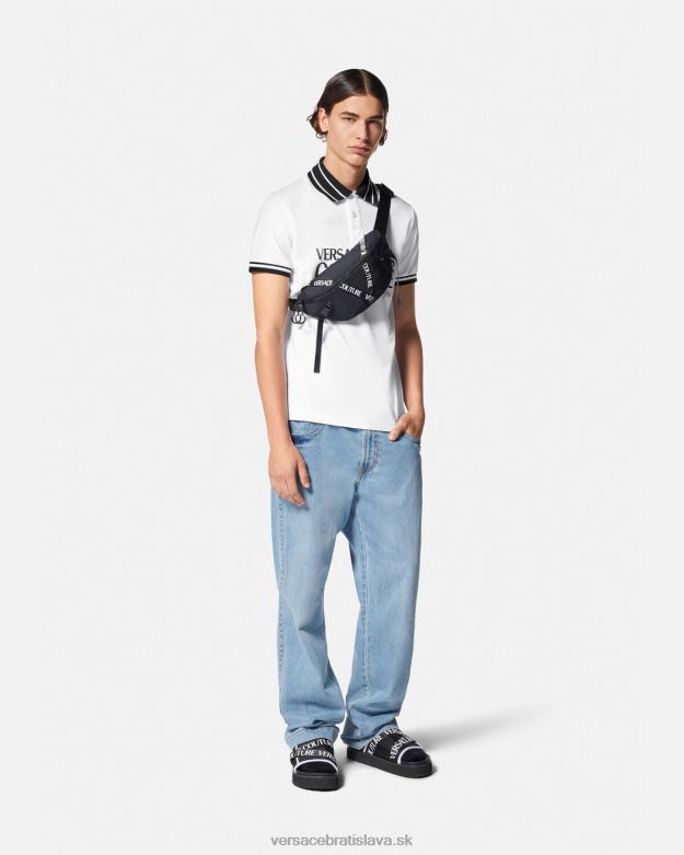 oblečenie X8X8P2360 Versace polokošeľa s logom biely muži
