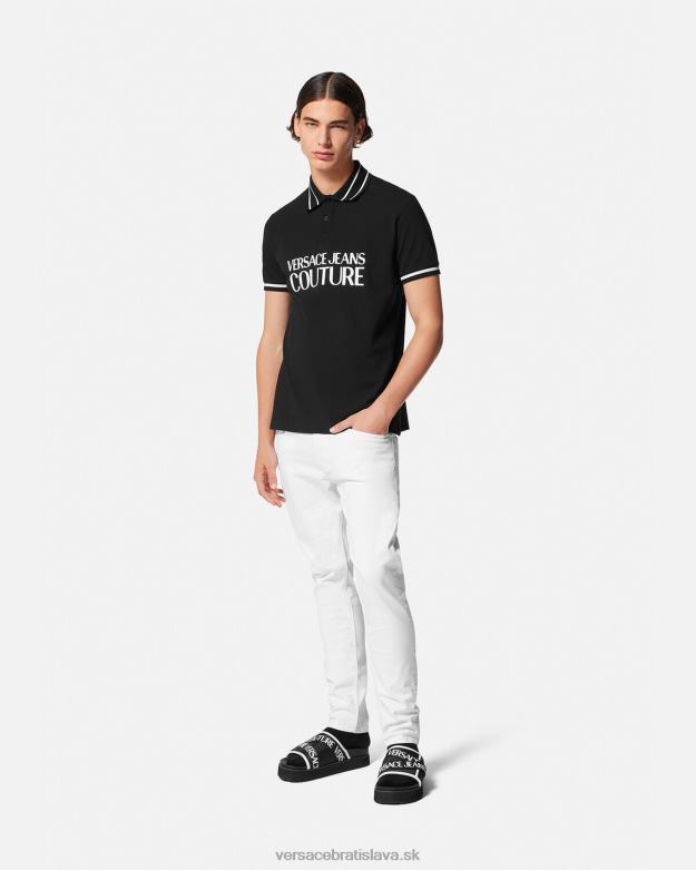 oblečenie X8X8P2361 Versace polokošeľa s logom čierna muži