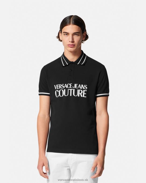 oblečenie X8X8P2361 Versace polokošeľa s logom čierna muži